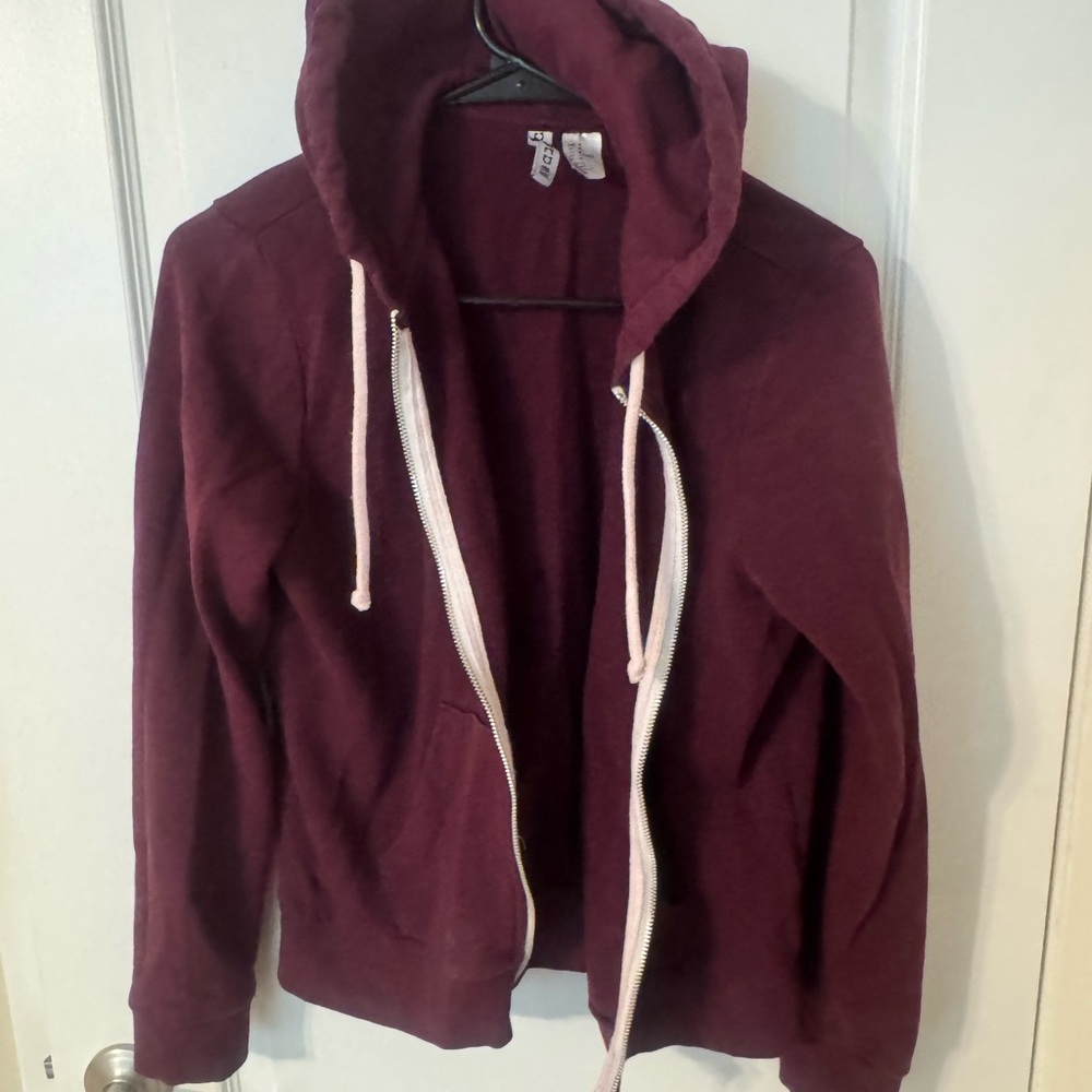 Divided Maroon Hoodie with White Accents